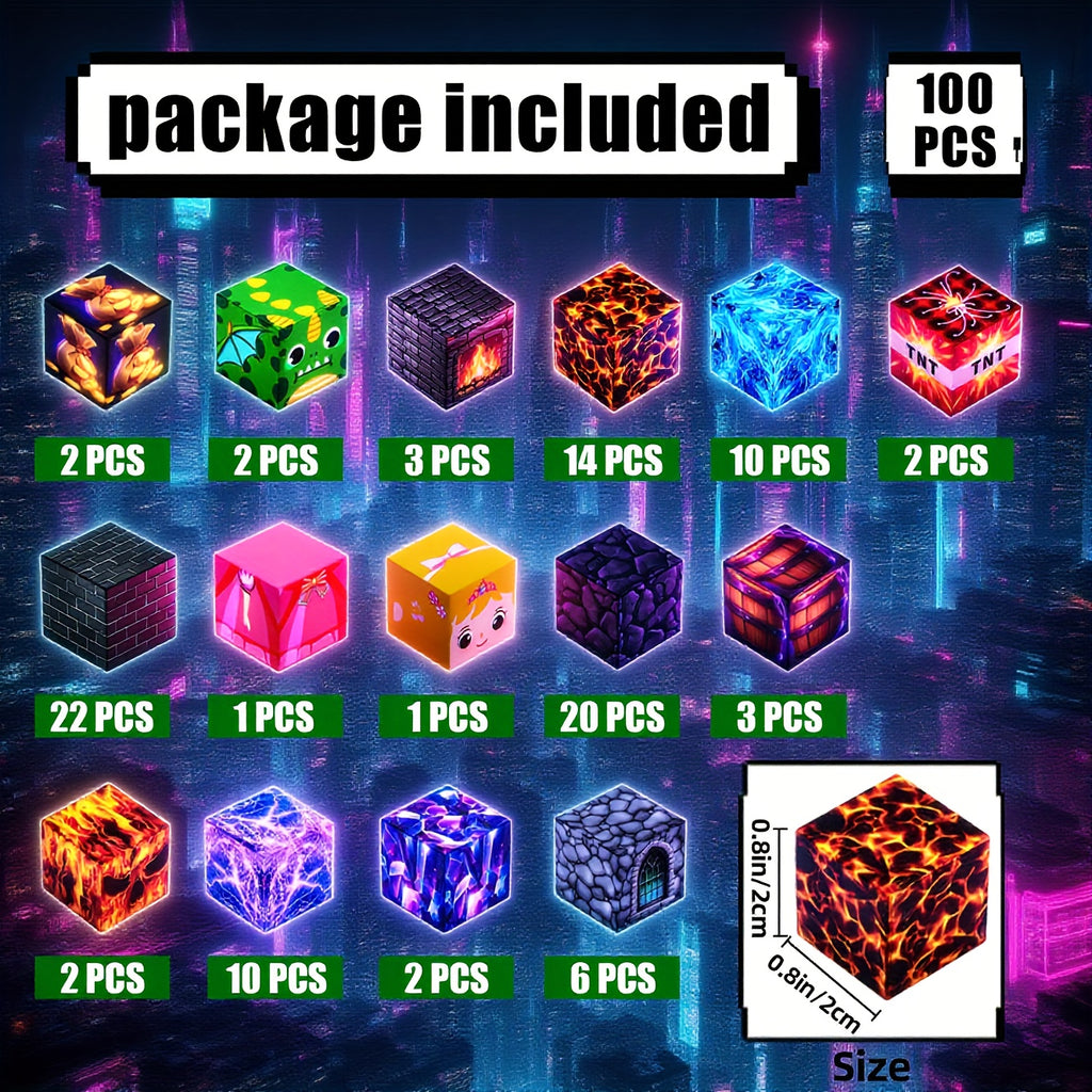 100pcs Magnetic Building Blocks Game-Based Build Cave World with Magnet Construction Toys STEM Sensory Gift for Boys Girls Birthday, Magnet Blocks, Magnet Balls, Magnet Game, Magnet Block, Magnet Ball, Magnet Games, Learning