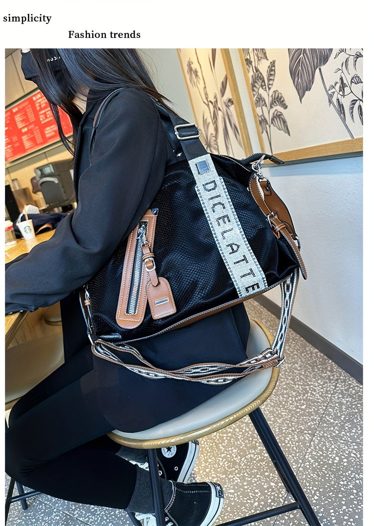 [Tote Bag] Trendy Tote Bag for Women, Large Capacity Bag, Shiny Rhinestone Decor