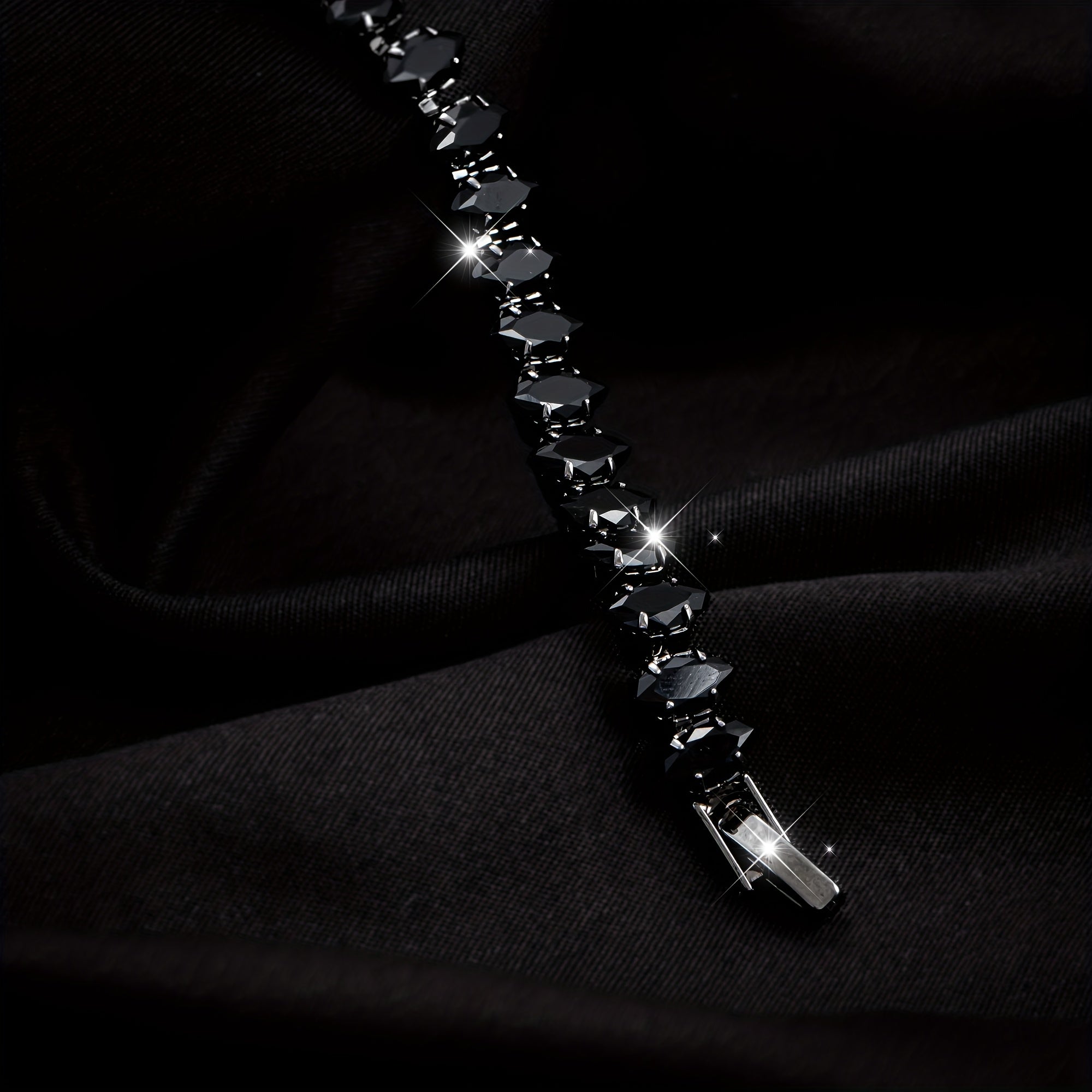 Gothic Style Black Tennis Bracelet