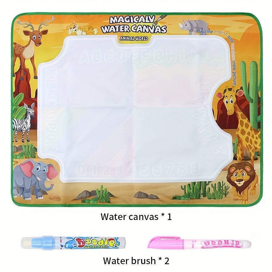 1pc Magic Water Canvas Graffiti Mat - Non-Toxic Washable Kids art mat with Water Painting, Portable Drawing Board with Soft Cloth Storage, for Home, School, Travel - Ideal Birthday or Christmas Gift for Boys & Girls, Home Lea