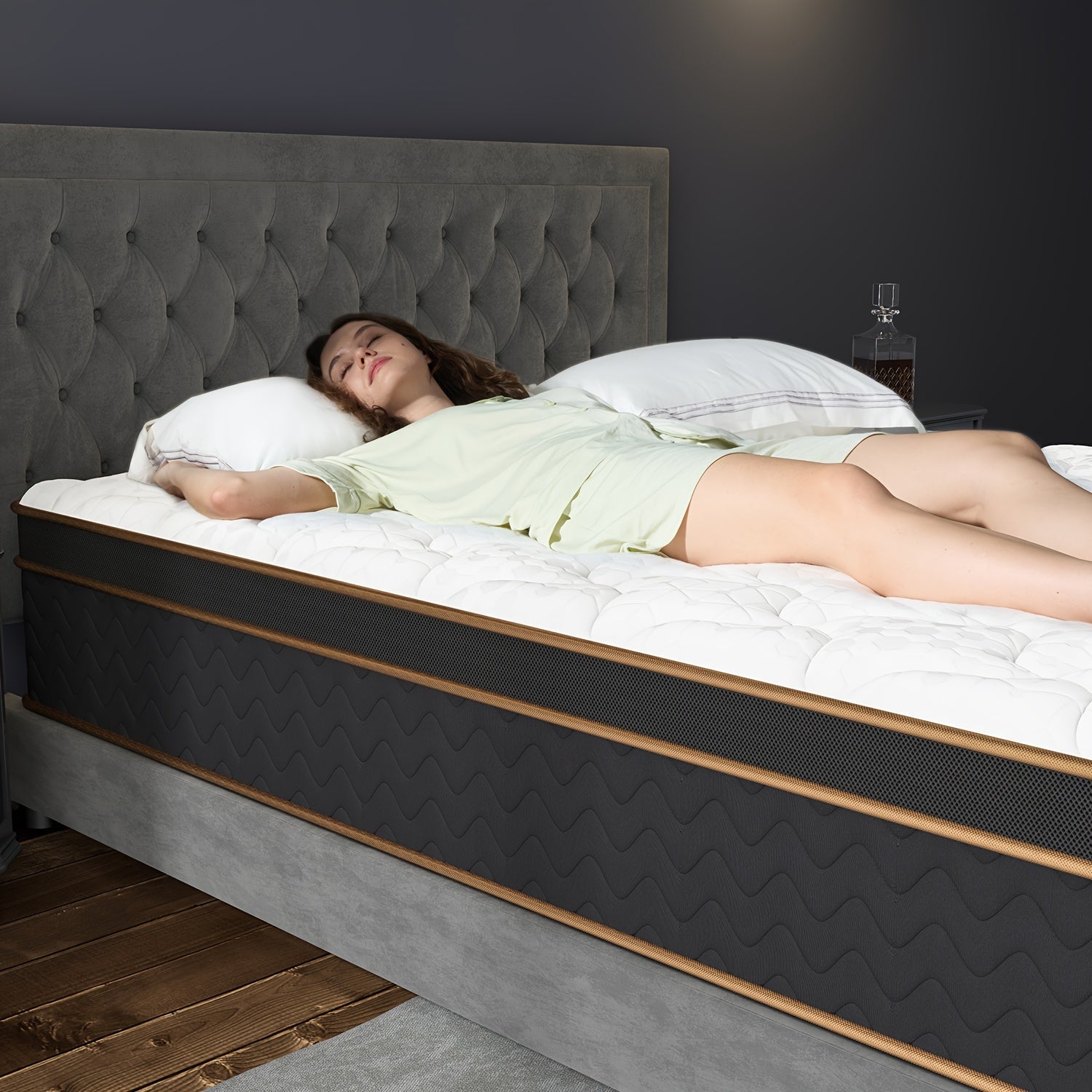 Full Quen King Mattress, 12 Inch Hybrid Mattress with Gel Memory Foam, Fiberglass-Free Medium Firm Deluxe Mattress In A Box, Individual Pocket Spring-Motion Isolation-Edge Support, 100 Nights Trial