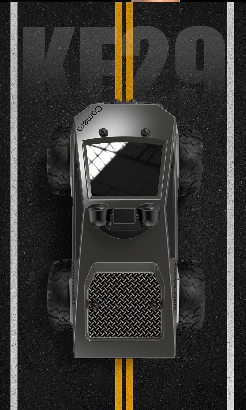 1/28 Scale FPV RC Truck with Camera & Live Video, 2.4GHz Remote Control Car with FPV Goggles-like View, Alloy-Body Style (Plastic), Anti-Interference System, 2-Speed Modes & Flashing Lights - Controlled for Boys & Adults (Gif