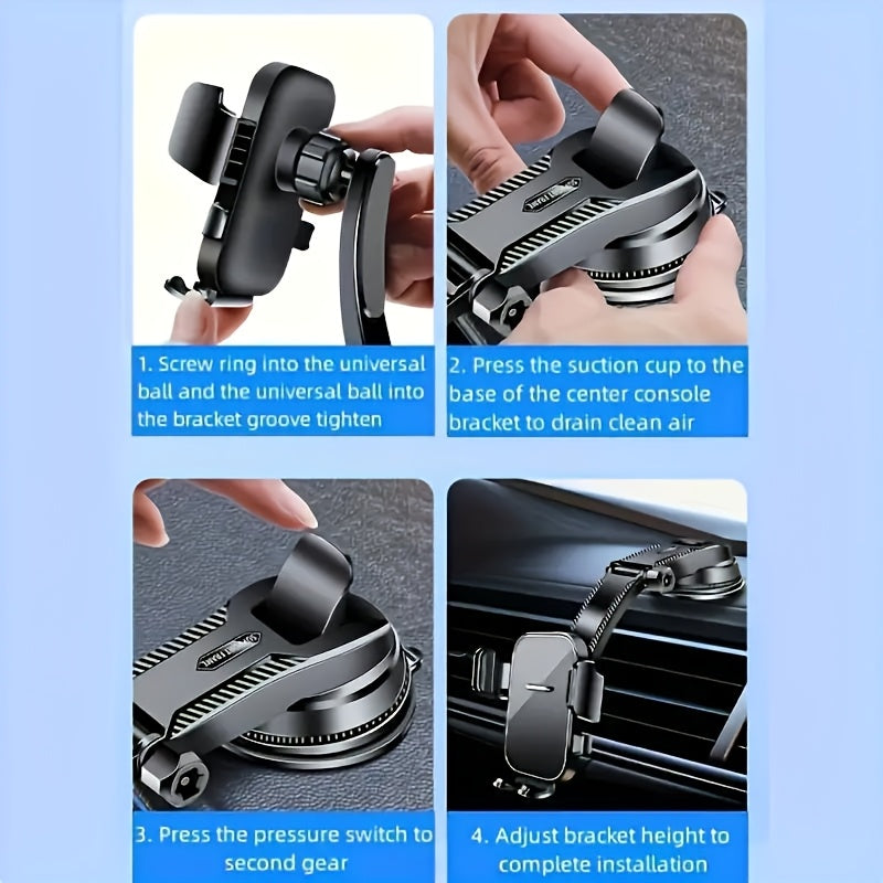 [Rotating Car Phone Holder] 360° Rotating Adjustable Car Dashboard Phone Holder | Strong Suction Base, ABS Material, Hands-Free Smartphone Stand for Vehicle Ventilation Unit - Quiet Navigation Mount