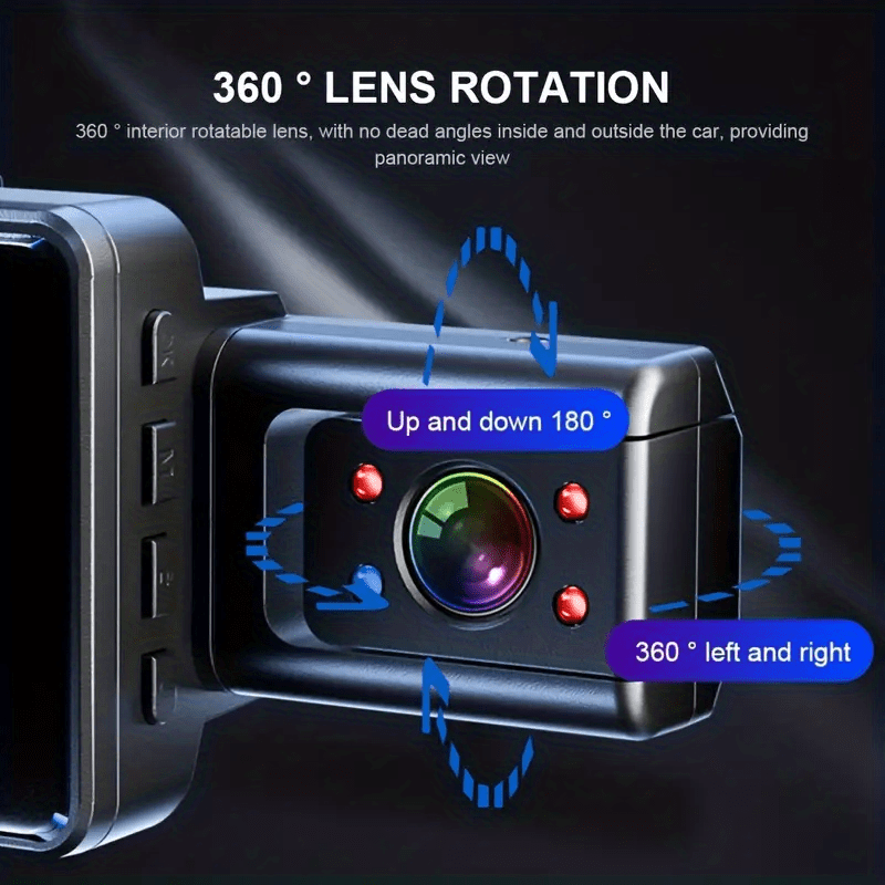 [Dual Lens Dash Cam] NTTAMHM 3 Inch Dual Lens Dash Cam | Front and Inside Car Camera with Loop Recording, Night Vision, Wide Angle Car DVR Camera Car Video Recorder Vehicle Black Box