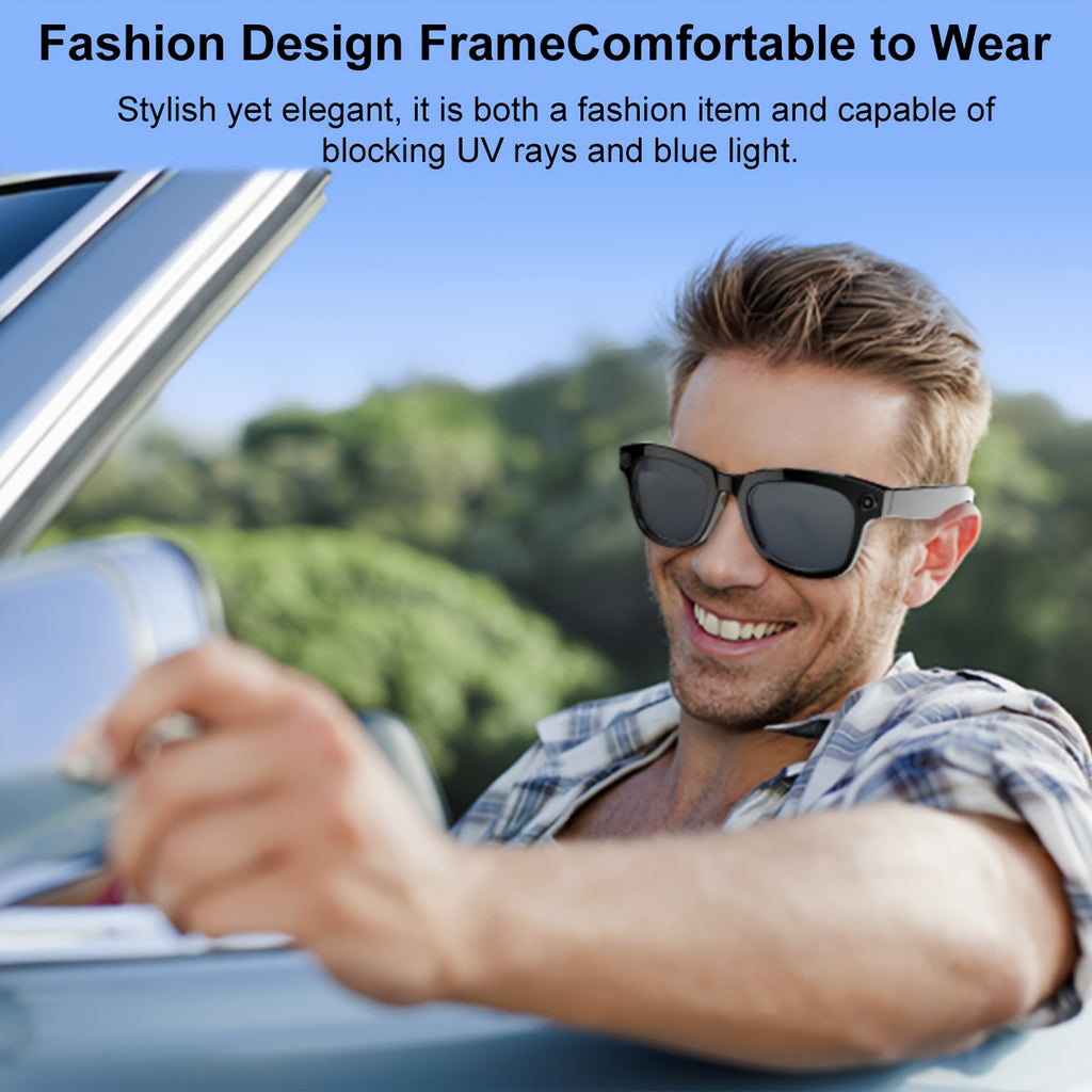 [Smart Translation Glasses] Smart Glasses with 1080P Video & Real-Time Translation | 160 Languages, 4K Motion Recording, High-Definition Audio, Noise Reduction, Wireless Call, Magnetic Charging - USB Rechargeable for TV, Mobi