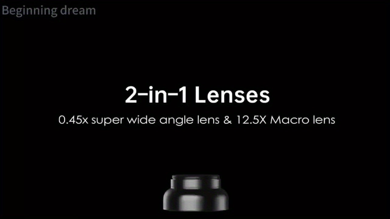 2-in-1 Smartphone Camera Lens Kit - ABS Wide Angle & Macro, PVC Material, Compatible with Most Smartphones, Includes 2 Lens Attachments for Enhanced Photography Experience, Smartphone Camera Lens Kit|Wide Angle Lens| Macro Le