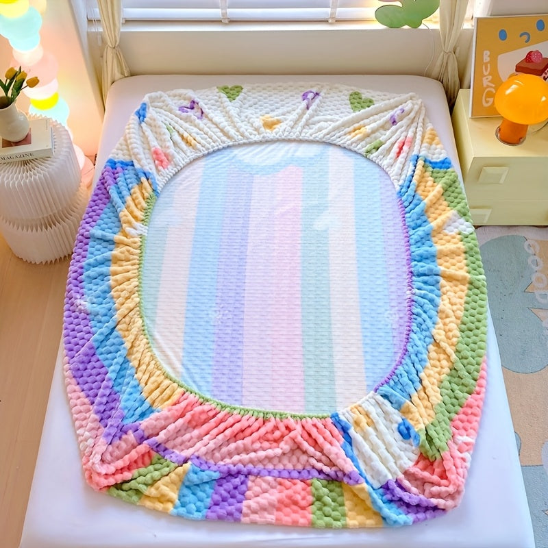 [Velvet | Thickened] 1pc Velvet Thickened Doudou Fitted Sheet Protector | Winter Warmth Soft Comfortable Bedding | Full Encasement Mattress Cover for Bedroom Guest Hotel Sealy