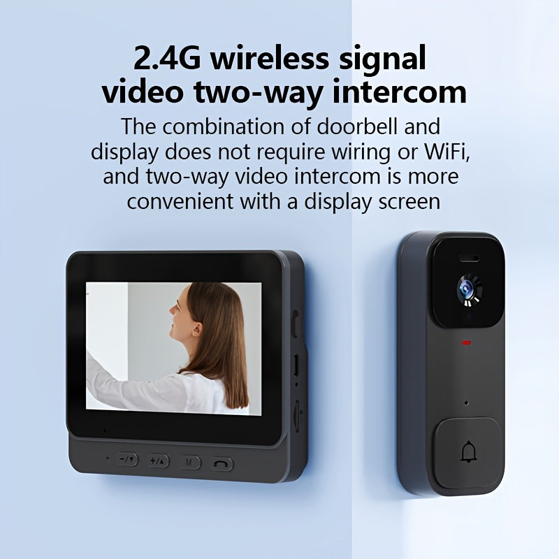 X7/NT601/X6 SMart Video Doorbell With 4.3" Display: No WiFi Needed & 128GB Storage | 300K Pixel Auto-Capture + 3+ Month Battery | 90-Min Charging - Home Security System For Apartments/Houses