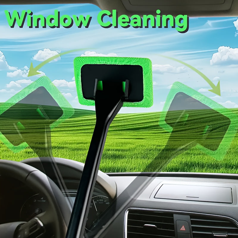 1-Pack, Easy To Hold Long Handle Car Windshield Cleaner - Easily Protects And Illuminates Your Windows As Well As Bathroom And Kitchen Glass Surfaces
