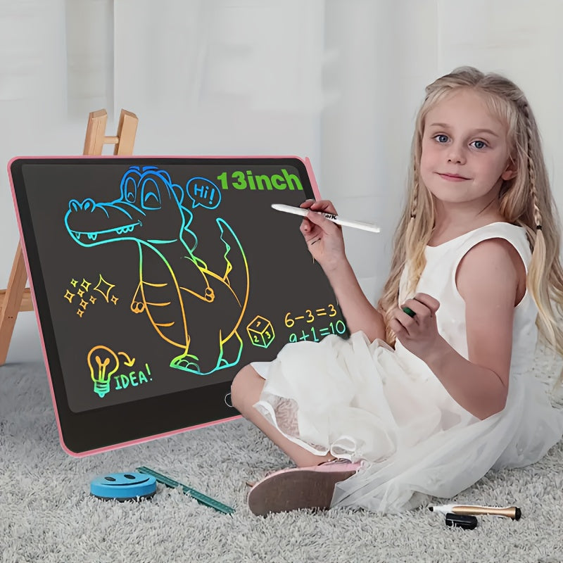 [13-Inch Writing Board] 13-Inch Electronic Writing Board | One-Click Erase Reusable Drawing Tablet with Stylus, Educational Art Toy for Kids, Durable PVC Design, Creative Learning Tool, Smooth Surface Suitable for 11 Holiday