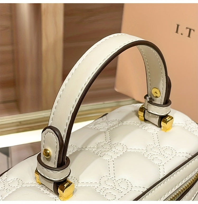[Luxury Box Bag] High-End Retro Mini Box Bag | Light Luxury Niche, Women's Cross-Body Bag, Zipper Closure, Detachable Shoulder Strap, Valentine's Day Gift for Girlfriend, Perfect for Daily And Commuting Us