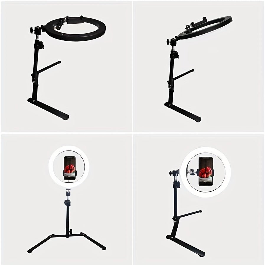 10-Inch Macro Photography Stand with LED Light - Adjustable Tripod for Close-Up Photography of Strawberries and Other Small Objects, No Battery Needed, ≤36V Power Mode, Photography Equipment|Adjustable Tripod|No Battery Nee