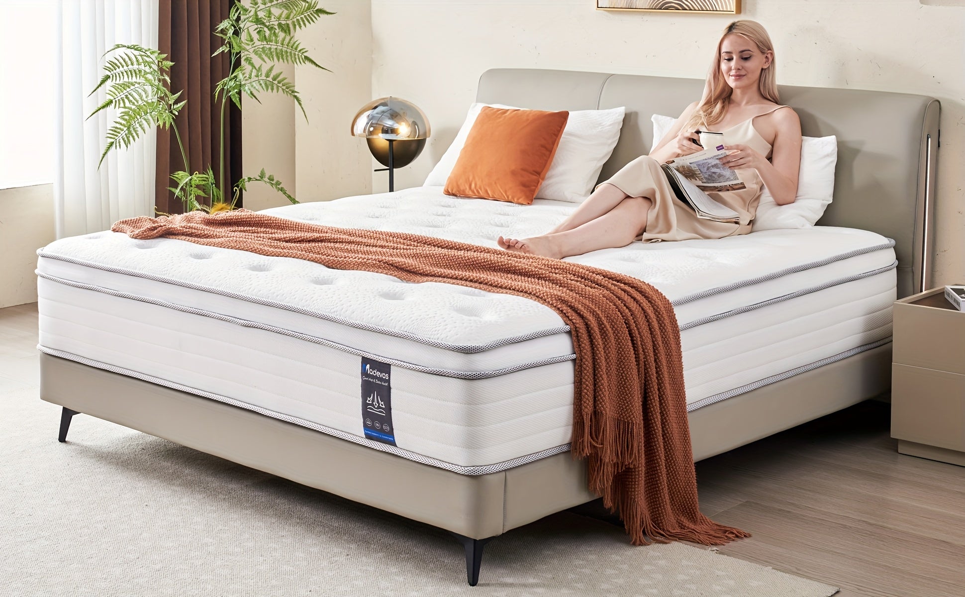 12 Inch Multilayer Hybrid Full Mattress Queen Mattress- Multiple Sizes & Styles Available, Ergonomic Design With Memory Foam And Pocket Spring, Medium Firm Feel