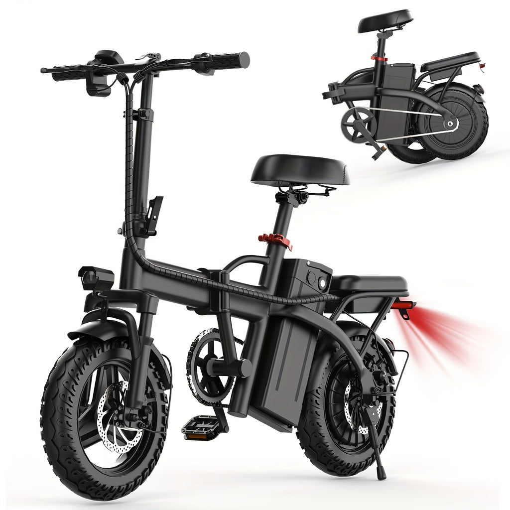 Ebikes for Adults, 500W Lightweight Folding Electric Bike for Adults, 20MPH 35Mile Long Range Commuter Electric Bicycle, 48V 10AH Removable Battery E Bike, Multi-Shock AbsorptionLoad-bearing Capacity: 385 Pounds, Daily Transp