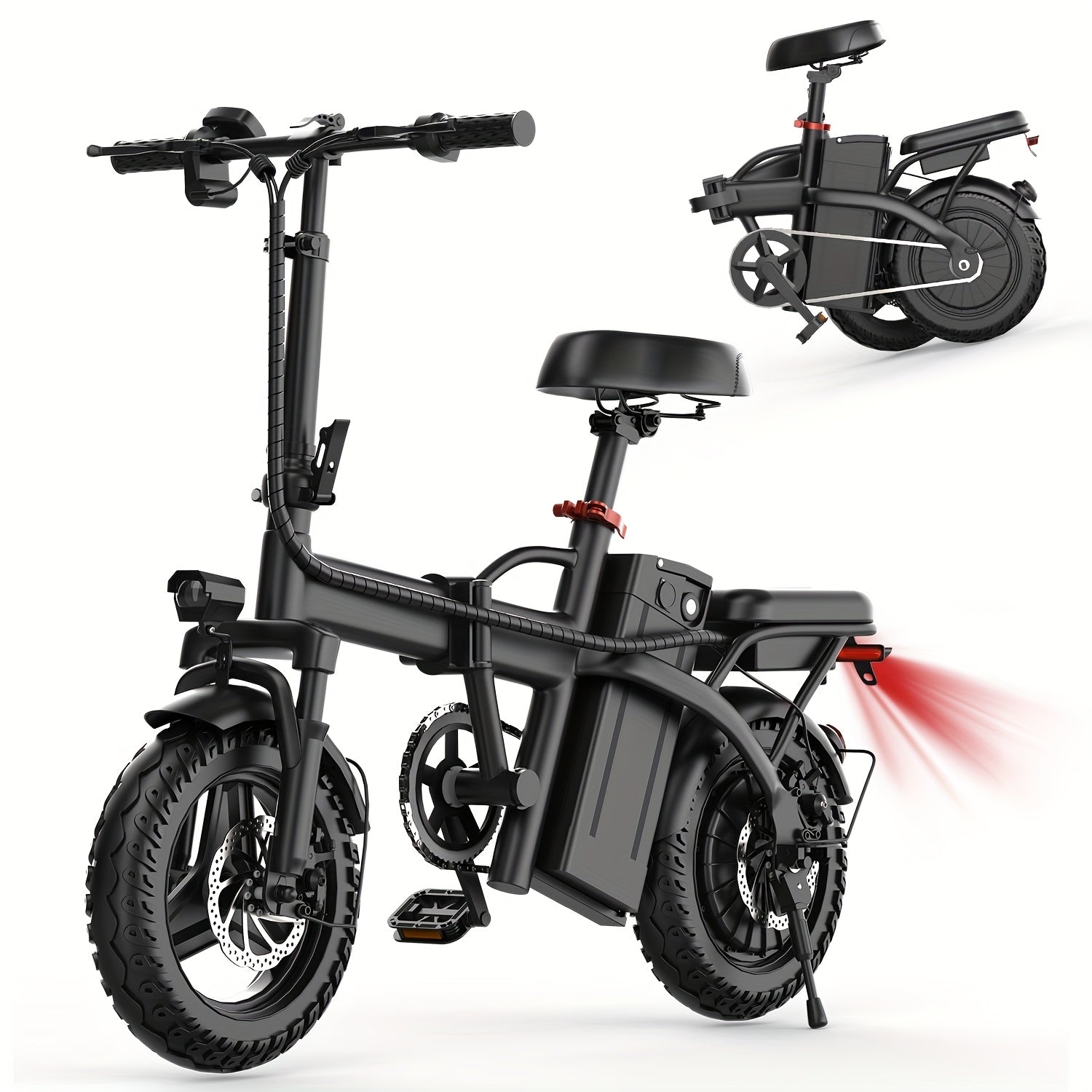 Ebikes for Adults, 500W Lightweight Folding Electric Bike for Adults, 20MPH 35Mile Long Range Commuter Electric Bicycle, 48V 10AH Removable Battery E Bike, Multi-Shock AbsorptionLoad-bearing Capacity: 385 Pounds, Daily Transp