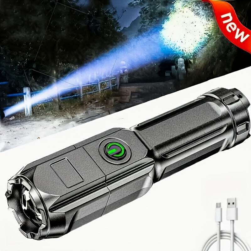 1pc Rechargeable LED Flashlight, Portable Mini Type-C Charging with 3 Modes