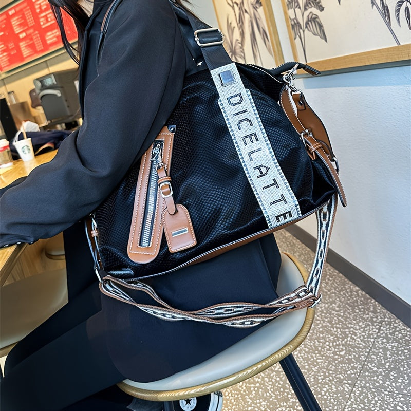 [Tote Bag] Trendy Tote Bag for Women, Large Capacity Bag, Shiny Rhinestone Decor