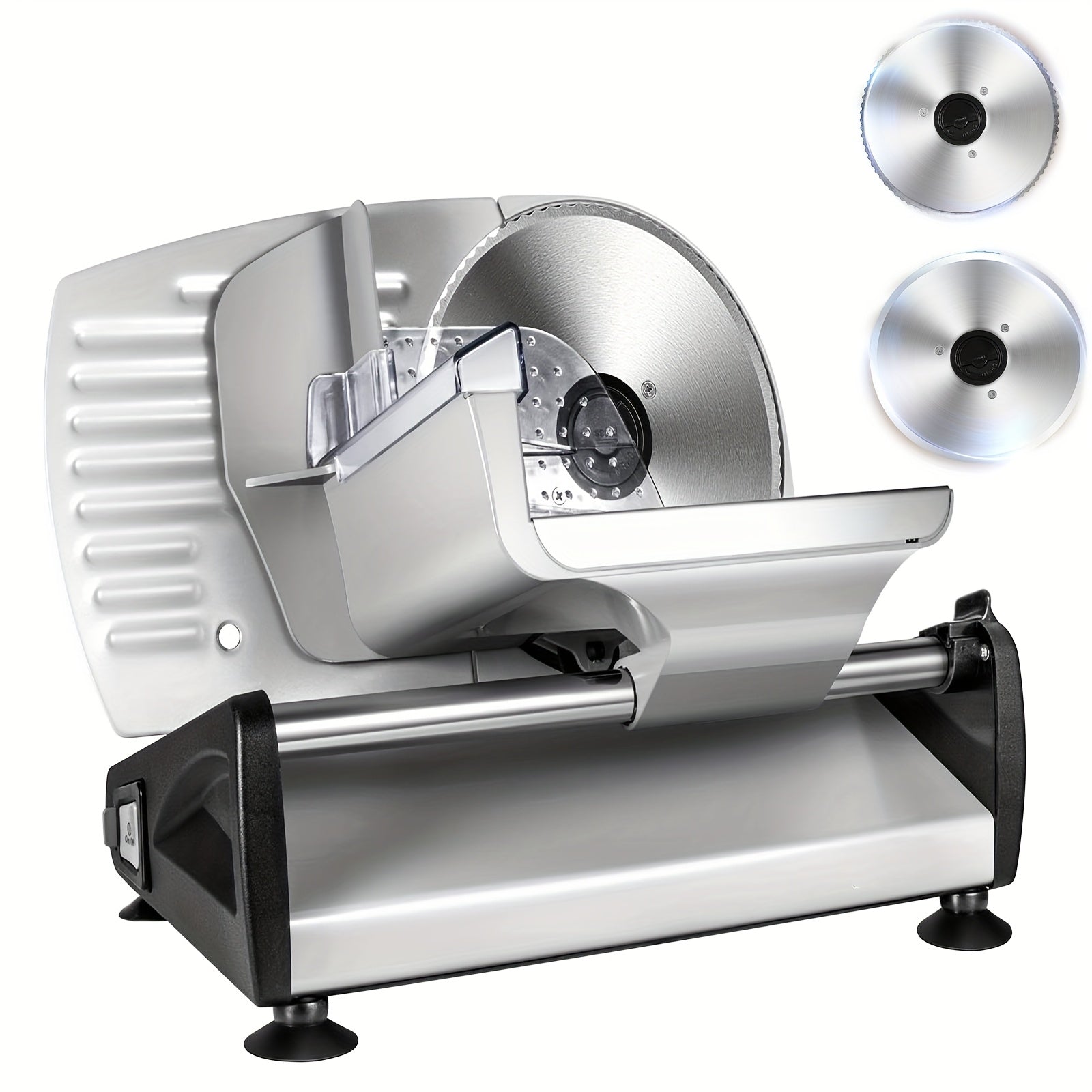 OSTBA Electric Meat Slicer with Child Lock Protection, Removable 7.5" Stainless Steel Blade & Food Carriage, Adjustable Thickness for Meat, Cheese, Bread (150W/200W)