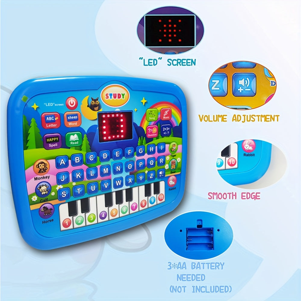 Children's Multifunctional Educational Learning Machine, English Learning with Alphabet, Numbers, and Music Features, Early Development Toy for Kids (Batteries Not Included)