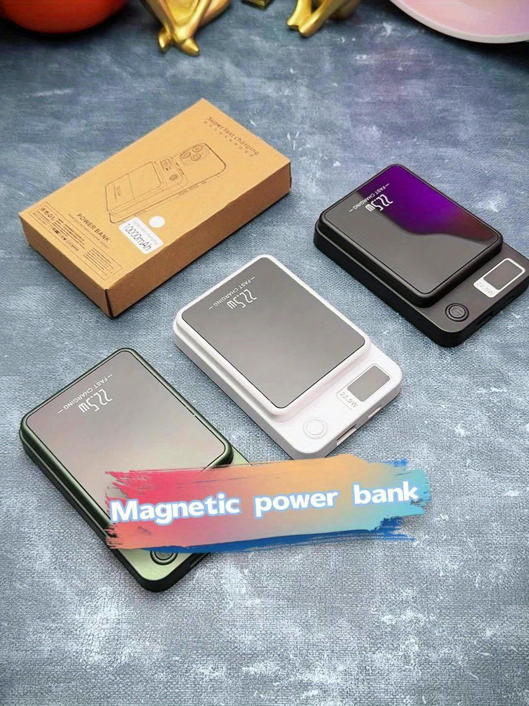 New Magnetic Wireless Power Bank - Portable Charger Power Bank, 5000/10000/15000mAh Battery Pack, 22.5/30W PD Fast Charging, 15W Wireless Charging, Magnetic Battery Pack For 17/16/15/14/13/12/Pro/Mini/Pro Max And Wired Chargi
