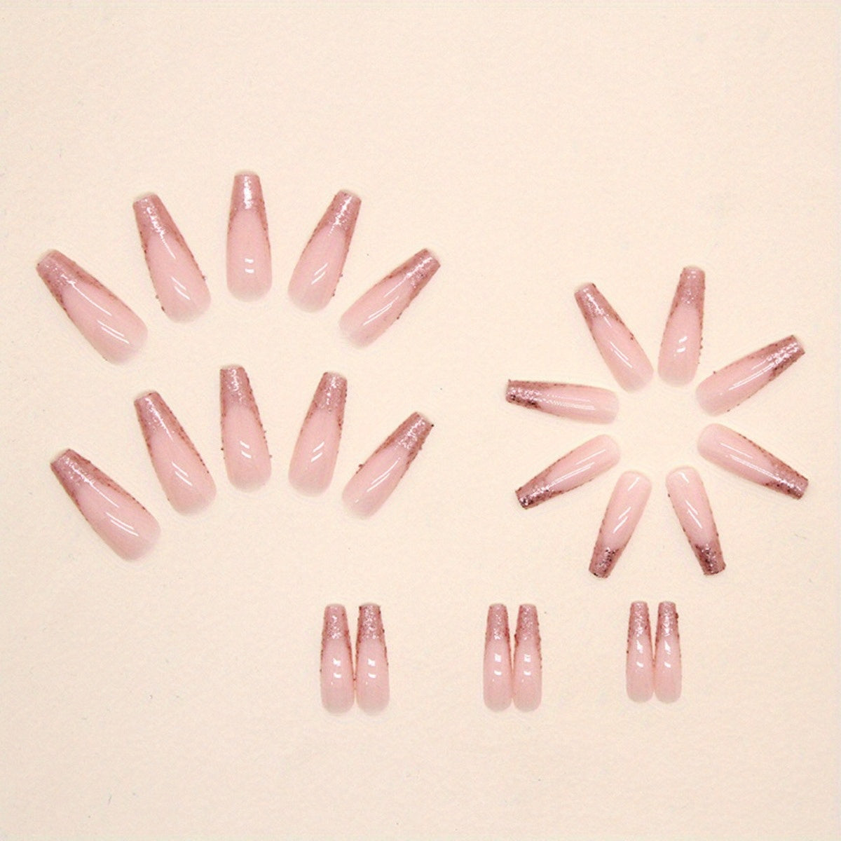 48pcs Long Ballet Fake Nails - Soft Pink to Clear Gradient, Matte Finish Press-On Nails with Elegant, No Glare for Wedding, Party, Everyday - Natural Look False Nails for Women & s, Party Accessories