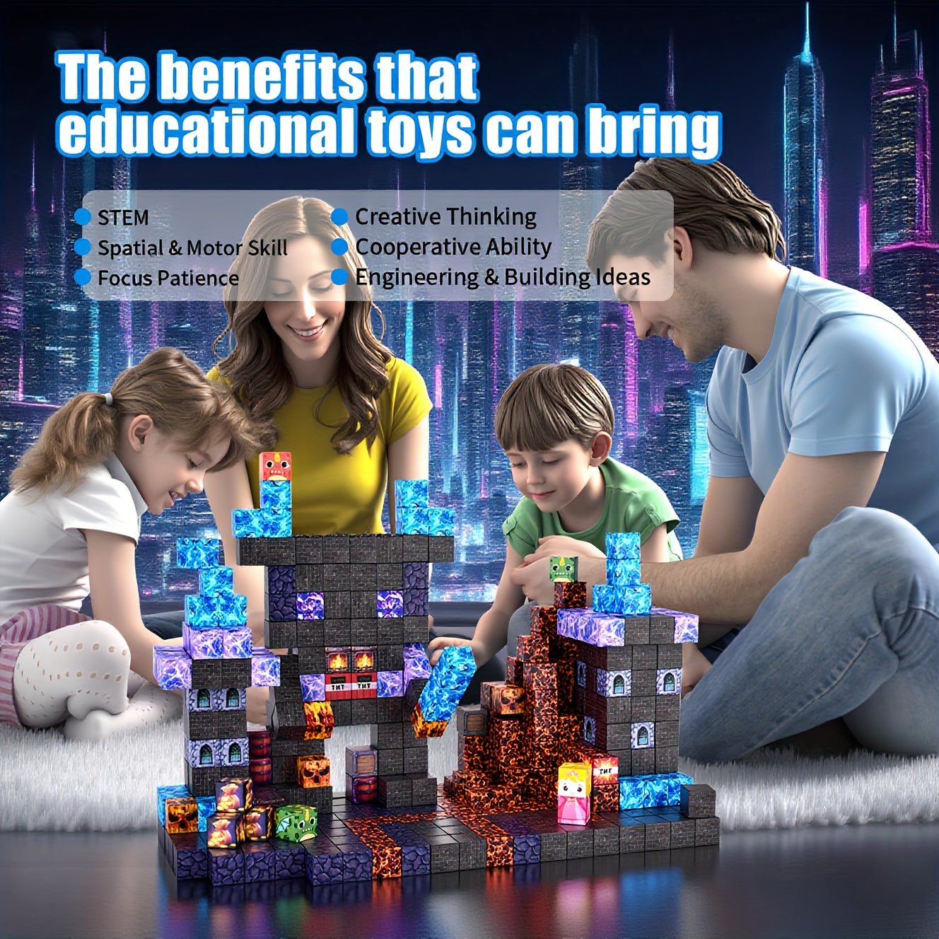100pcs Magnetic Building Blocks Game-Based Build Cave World with Magnet Construction Toys STEM Sensory Gift for Boys Girls Birthday, Magnet Blocks, Magnet Balls, Magnet Game, Magnet Block, Magnet Ball, Magnet Games, Learning