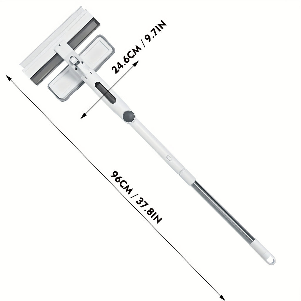 3-in-1 Glass Cleaning Kit with Collection Tank - Ultimate Glass Cleaning Wizard with Extendable Telescopic Pole, Spray, Wash & Squeegee - Perfect for High Windows, Shower Doors & Car Windshields, Creative Cleaning Tool, Windo