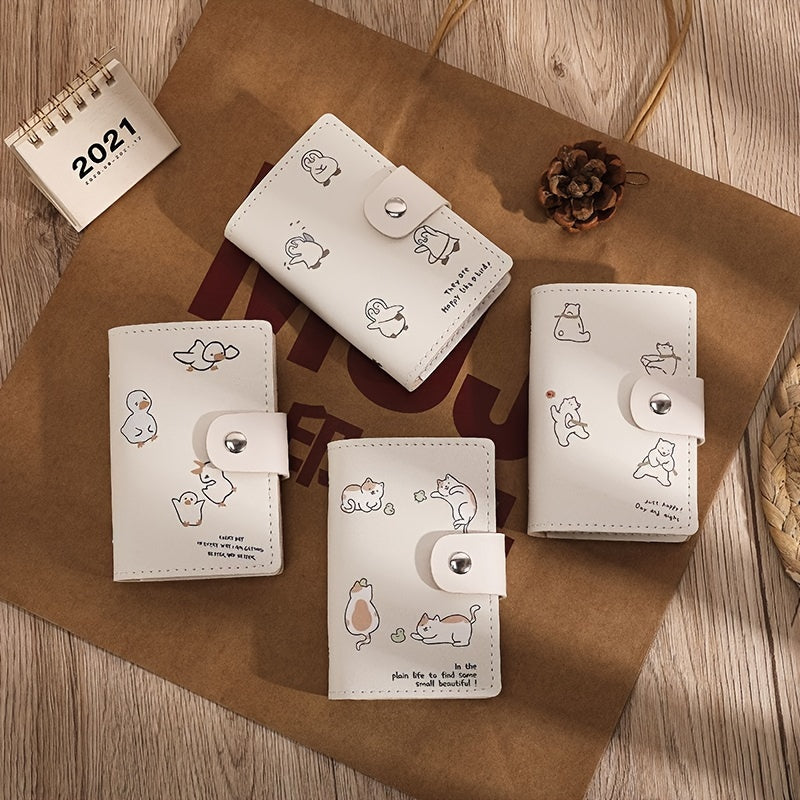 [Perfect Casual Daily Storage Bag] Cute Cat Cartoon Pattern Card Holder, Multi-card Position Card Case, Perfect Casual Card Storage Bag For Daily Use