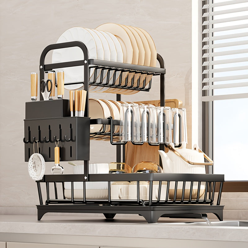 Double-Layer Carbon Steel Dish Rack
