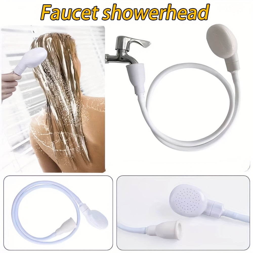 1pc 360° Rotating Shower Head with Water Filter System - Modern Synthetic Rubber Bathroom And Kitchen Faucet Extension, Smooth Surface, Safe for Non-Potable Water