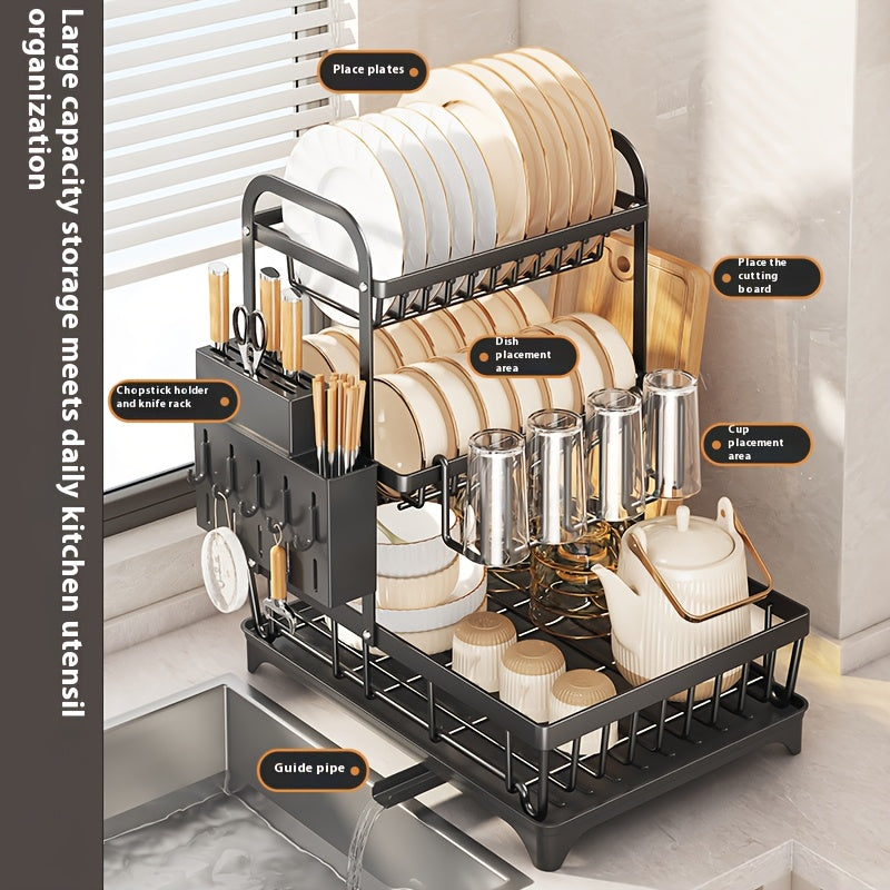 Double-Layer Carbon Steel Dish Rack