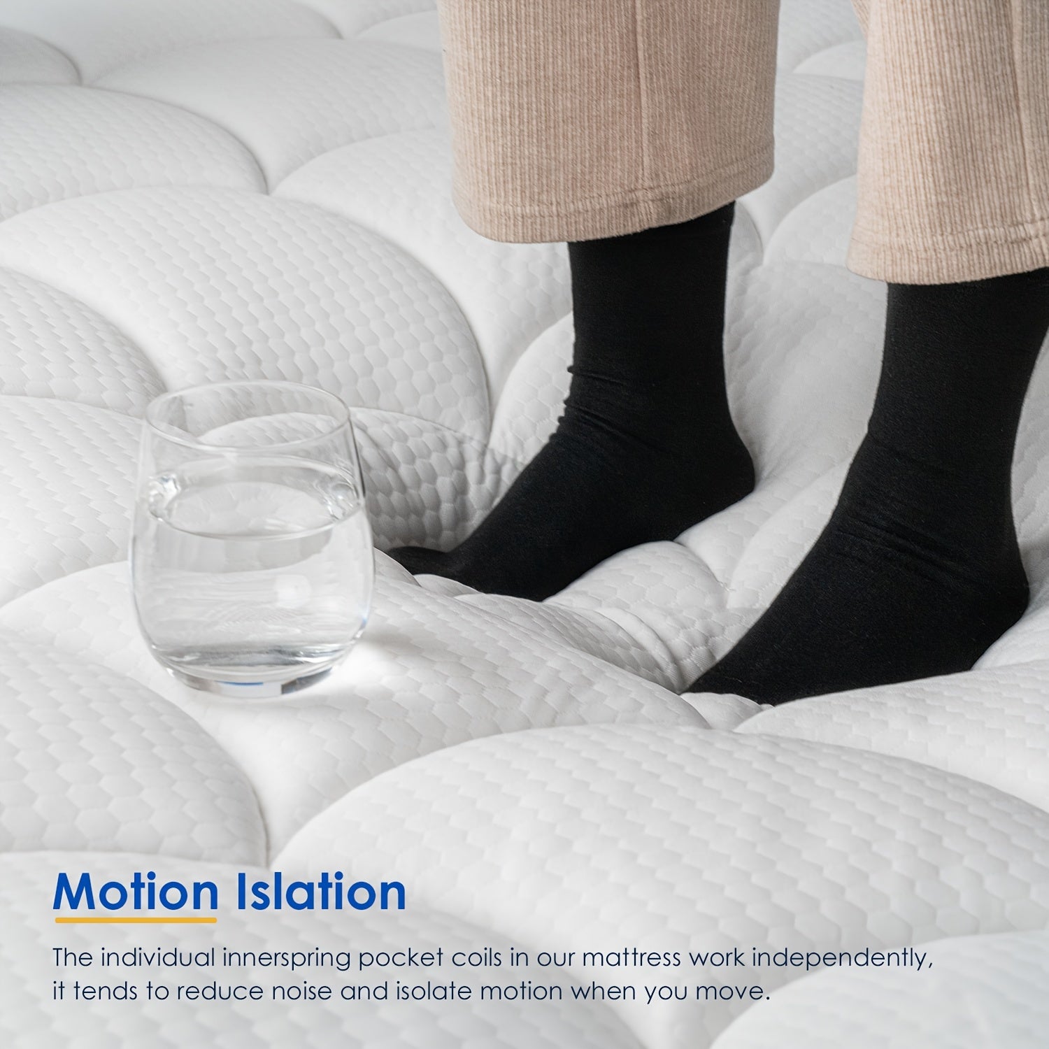 QUEEN ROSE 12 Inch Hybrid Mattress in a Box with Gel Memory Foam & Individually Wrapped Pocket Coils - Medium Soft Feel, Motion Isolation, Edge Support, Cooling Breathable European Cover, Twin/Full/Queen/King Sizes, White & B