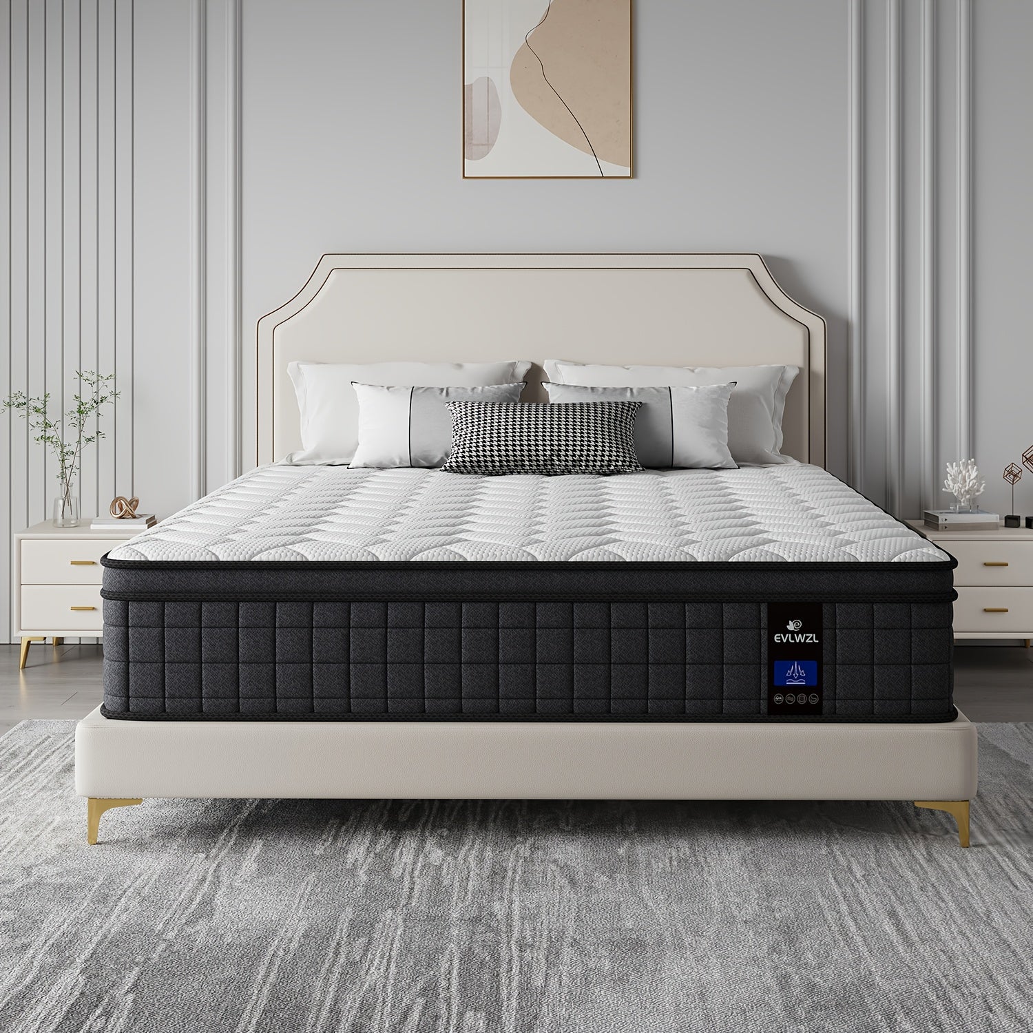 10INCH/12INCH -Twin/Queen/King Size Mattress, Premium High Quality Deep Sleep Firm Mattress Extra Lumbar Support, Memory Foam Hybrid Euro Top Luxury Mattress, Individually Wrapped Pocket Coils And Motion Isolation