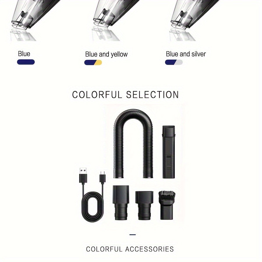 [Powerful Car Vacuum Cleaner] Powerful 5000pa Strong Suction Handheld Wireless Car Vacuum Cleaner | USB Charging, Long Working, For Cars, Homes, Offices, Pet Hair Cleaning - Car Accessories For Men Women