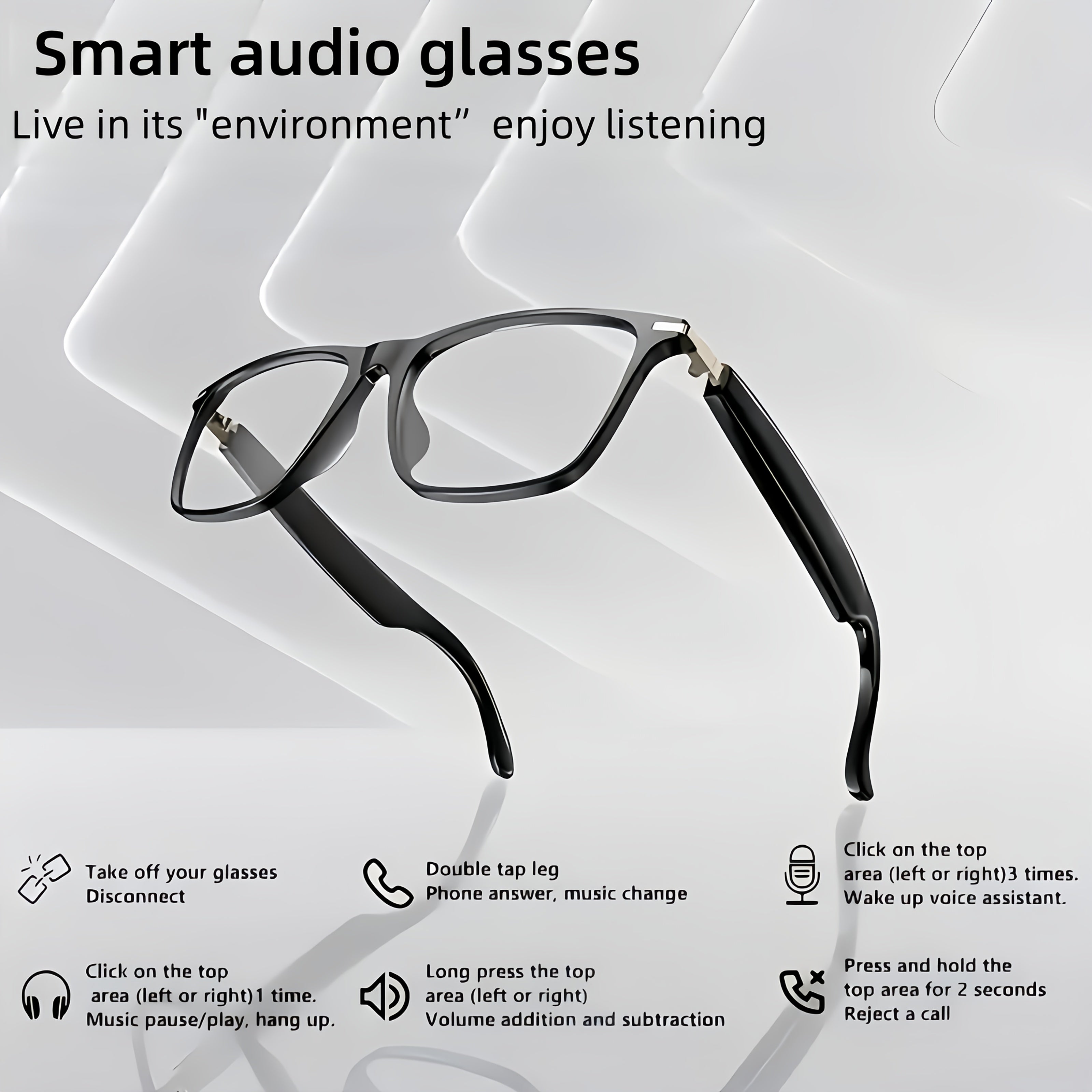 [Smart Translation Glasses] Smart Glasses with 1080P Video & Real-Time Translation | 160 Languages, 4K Motion Recording, High-Definition Audio, Noise Reduction, Wireless Call, Magnetic Charging - USB Rechargeable for TV, Mobi