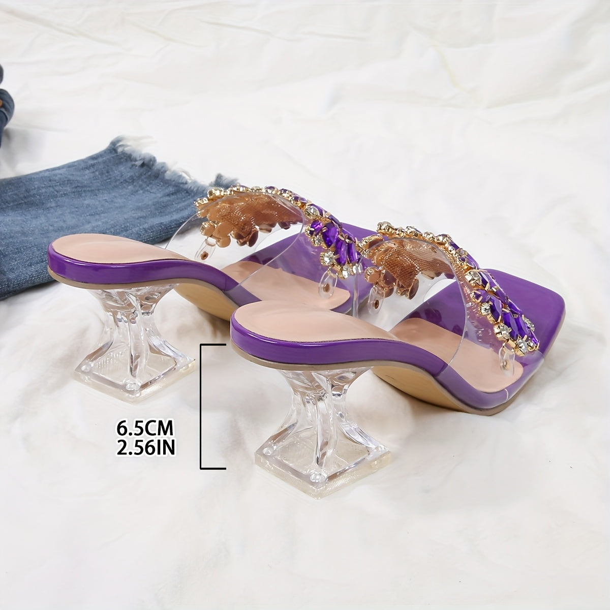 Icelynn Purple Glittery High Heel