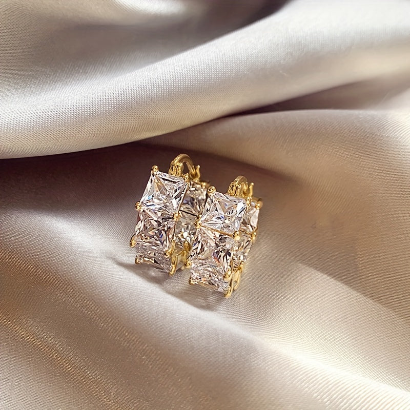 2pcs Golden Stone Earrings