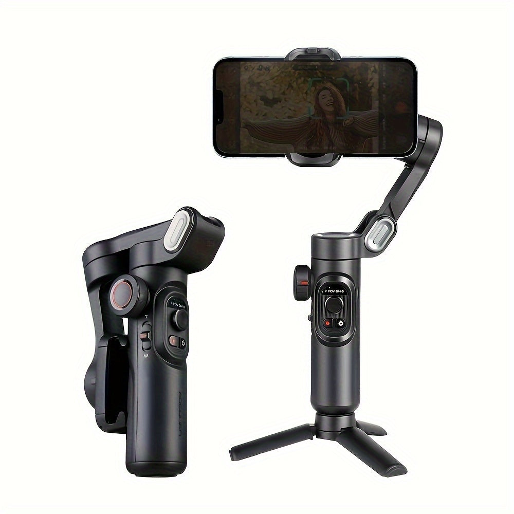 [ Gimbal Stabilizer]AOCHUAN Smart XE, Foldable And Portable Gimbal Stabilizer, Three-axis Stabilization And Anti-shake, 360-degree Rotation AI Automatic Face Tracking Shooting, Suitable For Panorama Gesture Control, Compatibl