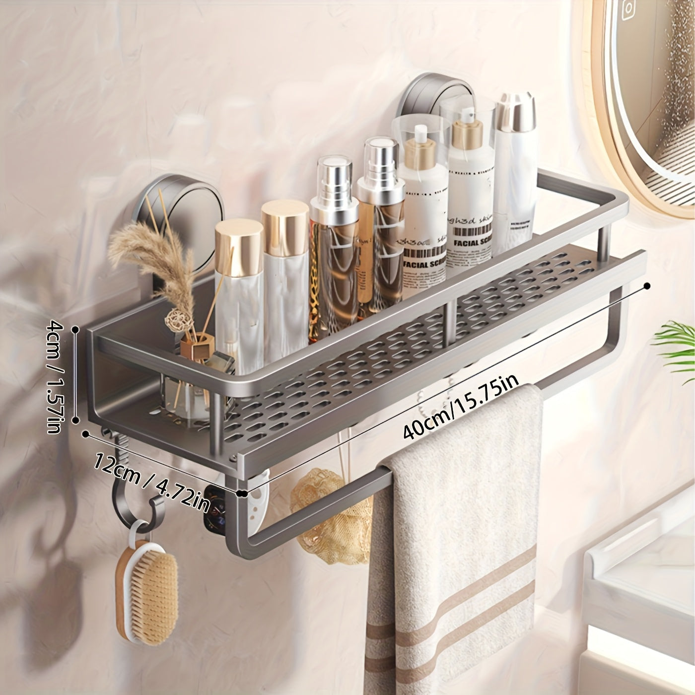 1pc Heavy-Duty Rustproof Shower Organizer