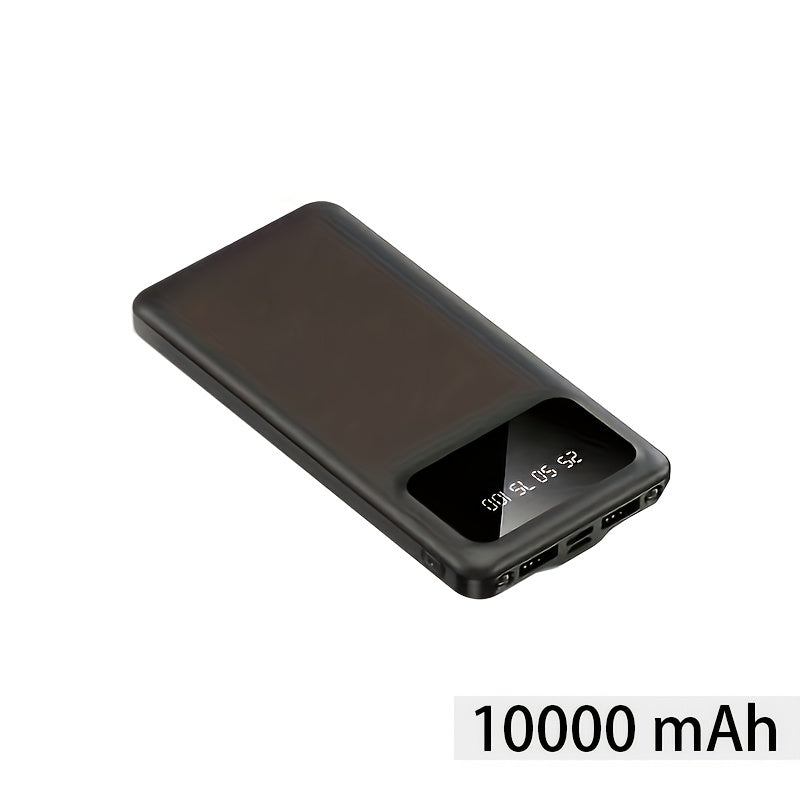 Large Capacity Mobile Power Supply 10000/ 20000mah, 5V2.1A Portable USB Charger, LED And Digital Display, For Ios/ Android Devices, 2xUSB Output, Type-c/ Micro Input, Safe And Stable Polymer Lithium Battery