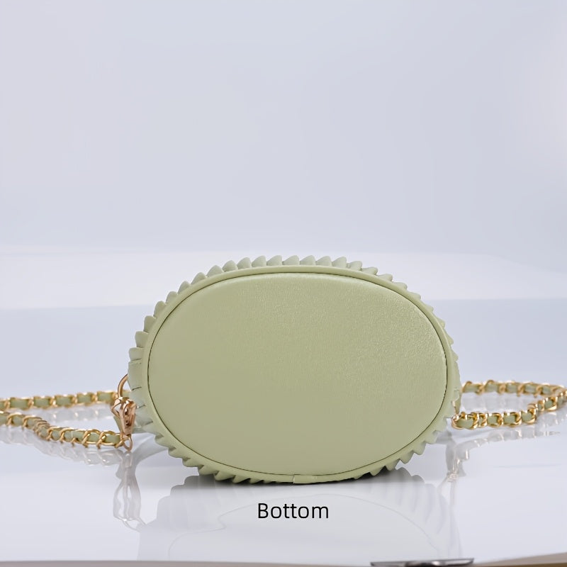 [Versatile Purse, Chic Design] Women's Shoulder Bag with Detachable Chain Strap - Elegant Synthetic Purse, Drawstring Closure, for Everyday, Formal, Party - Available in Beige, Gray, Pink, Green, White, Purple, Black - Women'