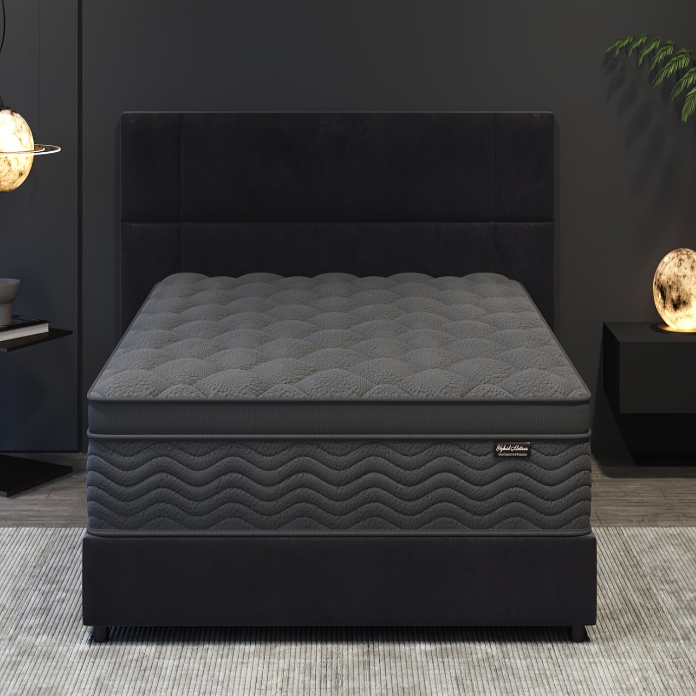 10/12 Inch Mattress Full Queen Size Memory Foam - Ergonomic Design, Medium Firm Hybrid Mattress, Luxurious Comfort With Pocket Springs, Grey Quilted Cover, Colchones Para Cama