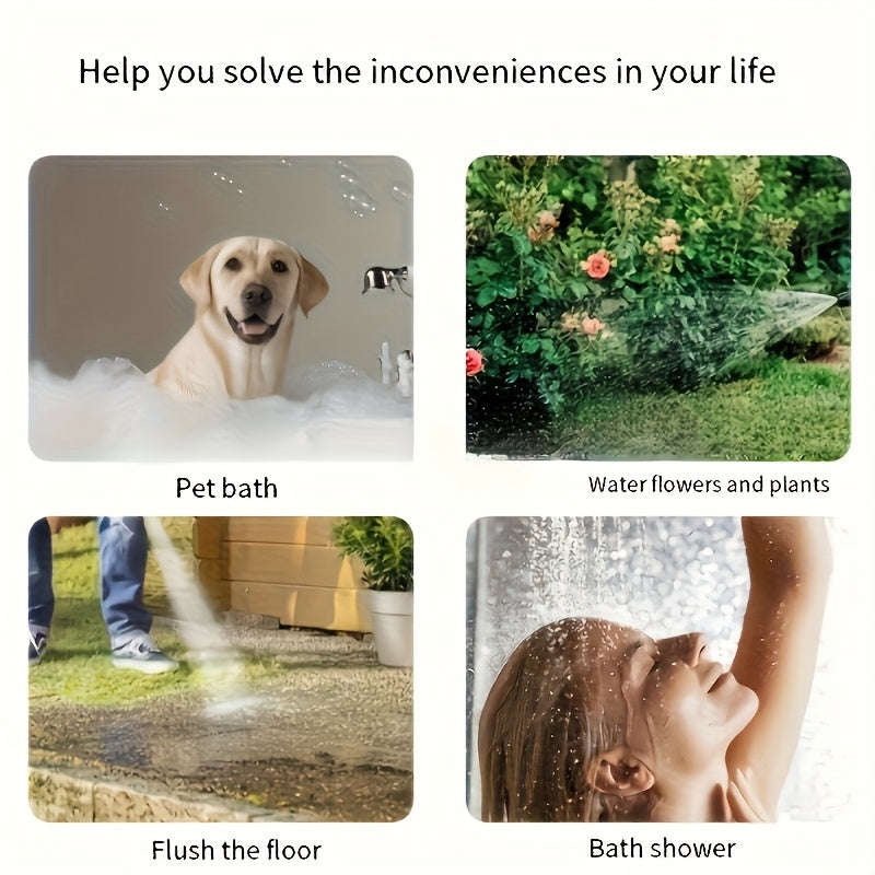 1pc 360° Rotating Shower Head with Water Filter System - Modern Synthetic Rubber Bathroom And Kitchen Faucet Extension, Smooth Surface, Safe for Non-Potable Water