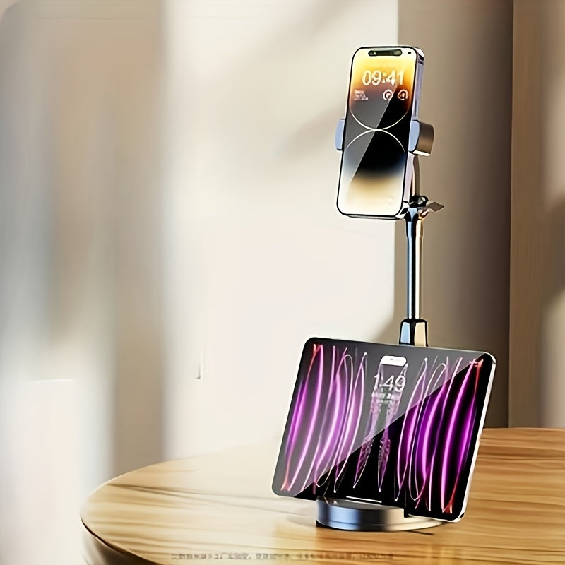 Rotatable Universal Phone Holder with Adjustable Angle, Ergonomic Design, Suitable for Smartphones and Tablets, Durable Plastic Structure, Stable Base, Modern Minimalist Style, Ideal for Home, Office, and Travel Use