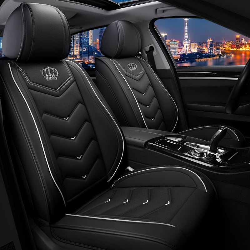 [Luxury Car Seat Covers] Waterproof 5-Seat Luxury Full-Cover Car Seat Covers | 2025 All-Season Fit for SUVs and Sedans, Scratch-Resistant Protection for Original Seats, Simple and Elegant Design Suitable for Women and Family