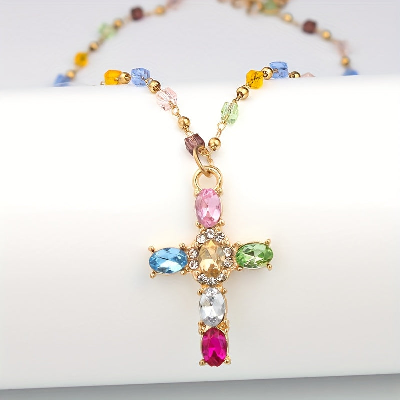 Colorful Cross Pendant Necklace