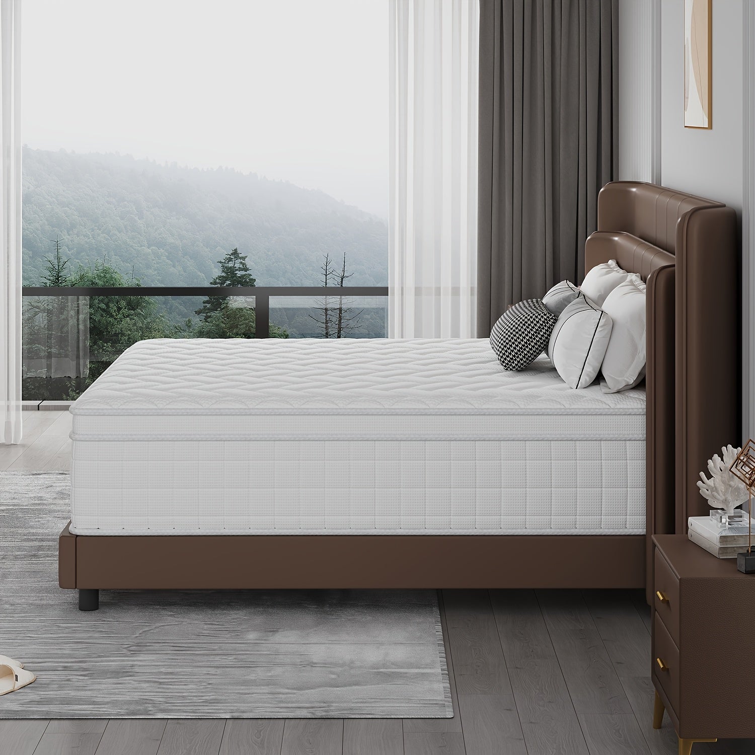 Queen Mattress, 8/10/12/14 Inch Mixed White Mattress, Luxury Gel Memory Foam Spring Mattress, Medium Hardness, Comfortable Sleep Experience - Suitable for Double, Full Size, Large And Extra Large Bed, Edge Support, Valentine'