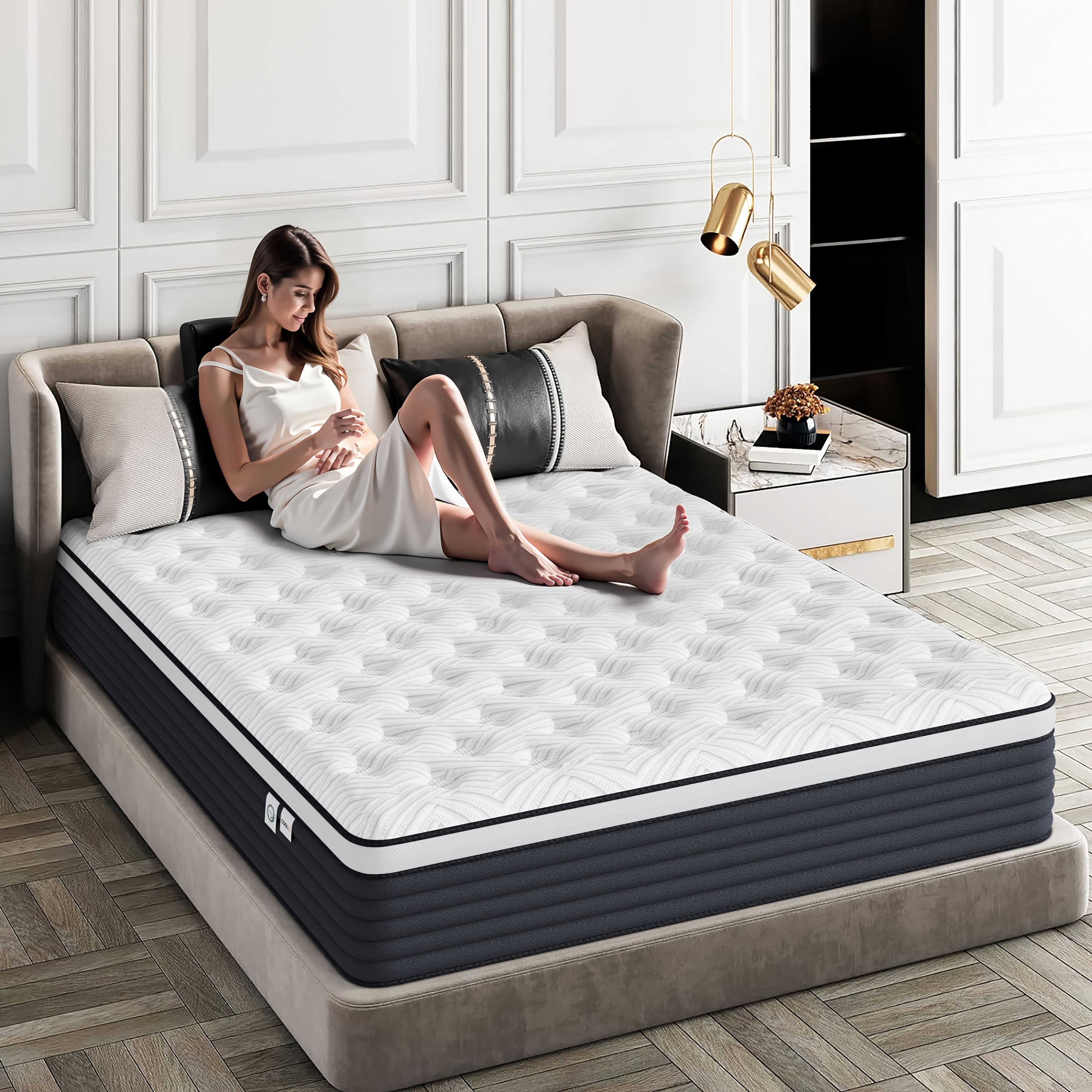 12 Inch Twin, Full, Queen, King Mattress In A Box, Memory Foam Hybrid Mattress With Individually Pocketed Springs For Isolate Motion