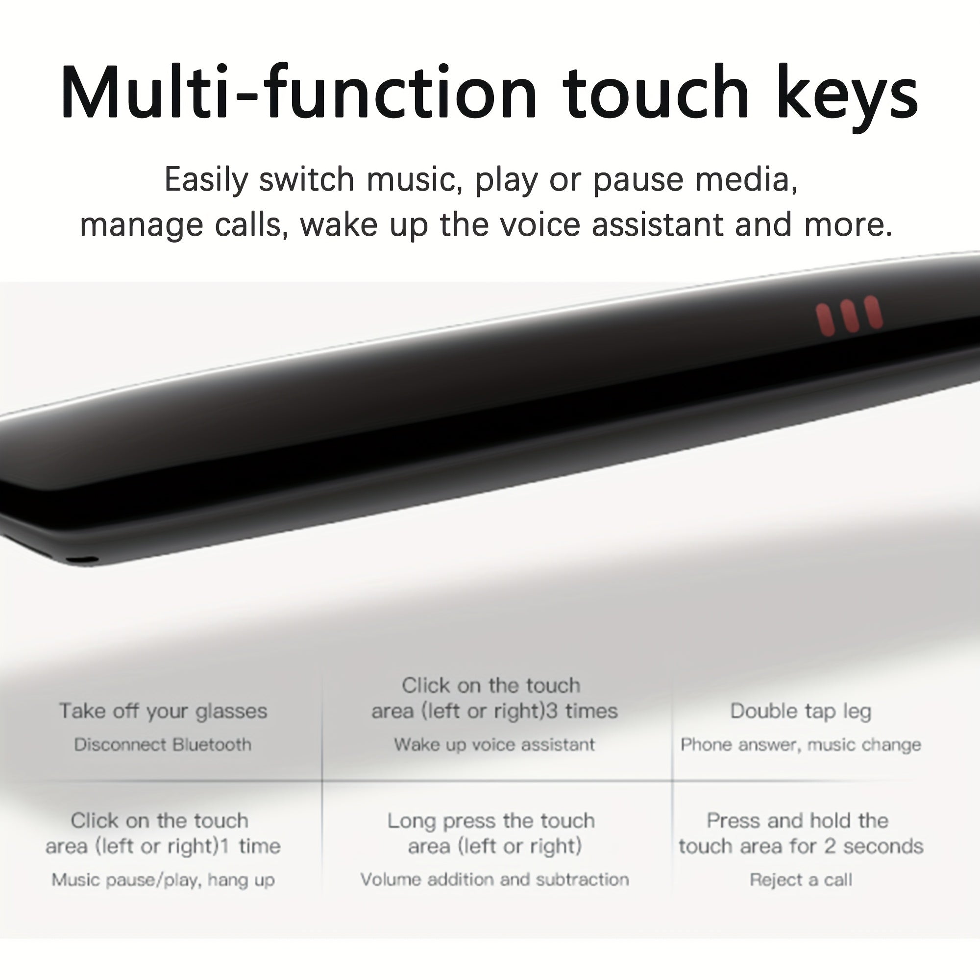 OICIIDO AI Smart Glasses, New Multifunctional Audio Glasses for Men and Women, Support Real-Time Translation for 160+ Languages and Video Translation, Equipped with Chat GPT System, Built-In Microphone and Speaker, HD Voice C