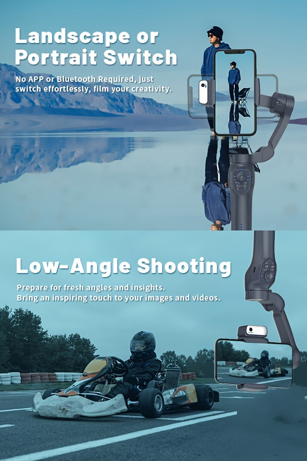 [Smartphone Gimbal Stabilizer] 3-Axis AI Tracking Smartphone Gimbal Stabilizer for Photography, Live Streaming, and Vlogging - Compact, Highprecision, Handheld, Sleek, Stable Performance